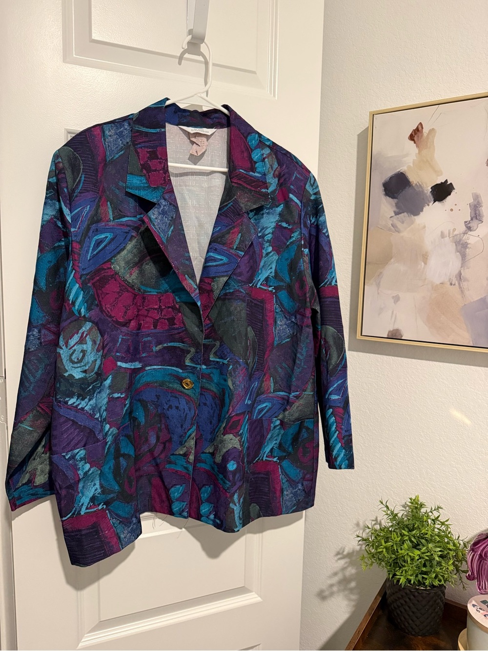 VINTAGE: Blair Boutique Women's Abstract Print Blazer Blazer Size XL